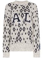 Calvin Klein 205w39nyc Geometric Print Knitted Jumper - White