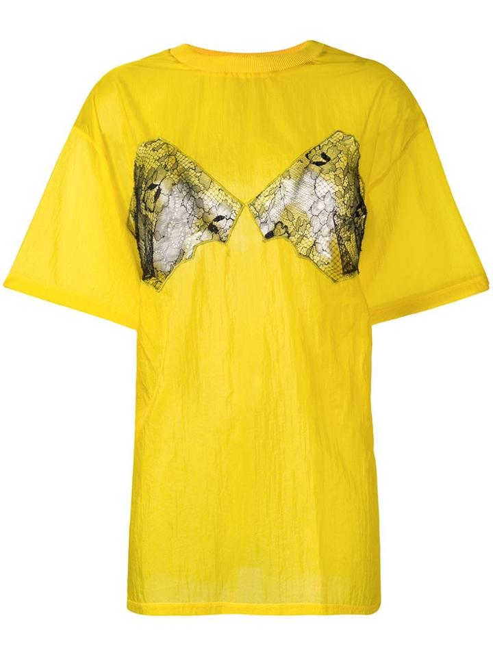 Maison Margiela Lace Insert T-shirt - Yellow
