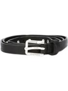 Diesel Studded Skinny Belt, Women's, Size: 95, Black, Calf Leather/brass