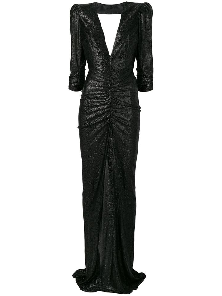 Elisabetta Franchi Glitter Fitted Dress - Black