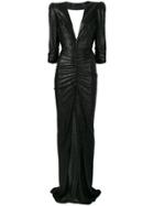 Elisabetta Franchi Glitter Fitted Dress - Black