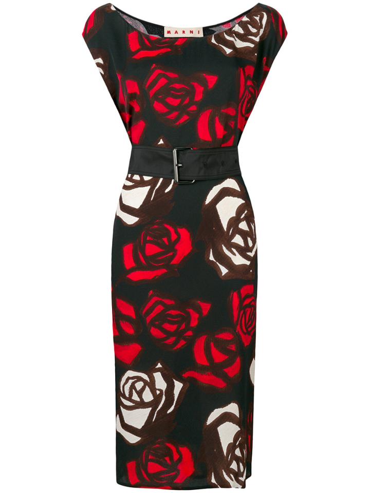Marni Printed Sleeveless Day Dress - Black