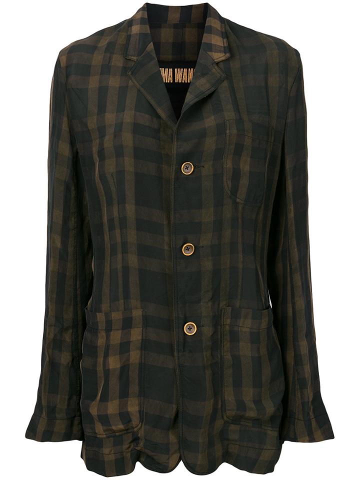 Uma Wang Check Pattern Blazer - Brown