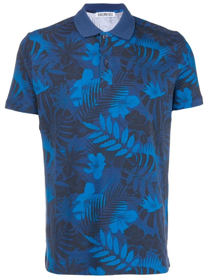Dirk Bikkembergs Floral Short-sleeve Polo Shirt - Blue