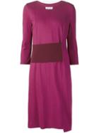 Maison Margiela Ribbed Band Asymmetric Dress, Women's, Size: 40, Pink/purple, Viscose/polyamide/spandex/elastane