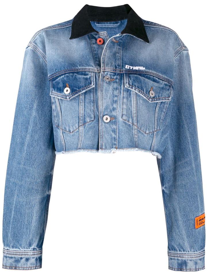 Heron Preston Vintage Wash Denim Jacket - Blue