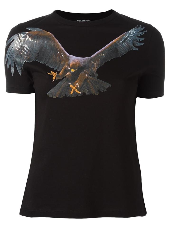 Neil Barrett Eagle Print T-shirt, Women's, Size: Large, Black, Cotton