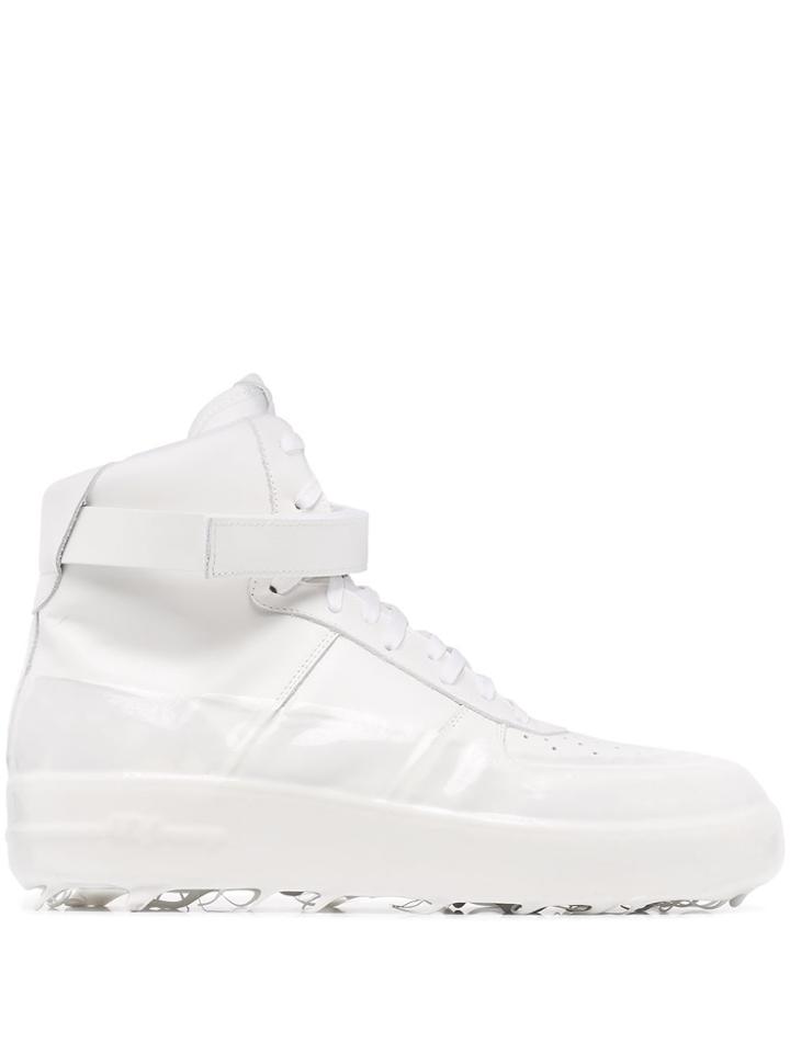 424 Dipped Leather High-top Sneakers - White