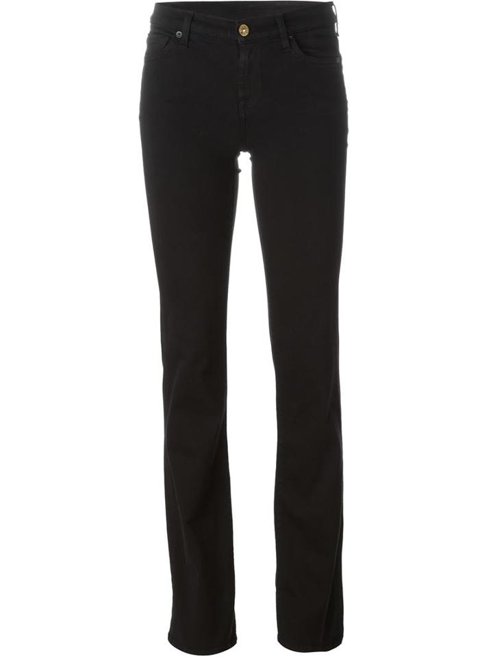 7 For All Mankind Slim Bootcut Jeans, Women's, Size: 31, Black, Modal/cotton/polyester/spandex/elastane