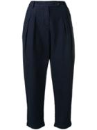 Ymc Cropped Tapered Trousers - Blue