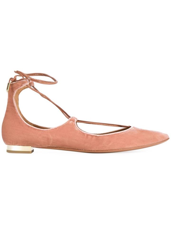 Aquazzura Lace Up Ballerina Shoes