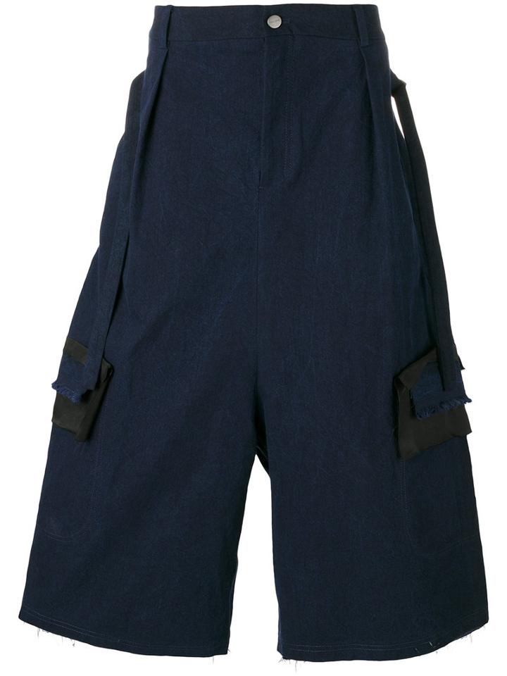 Damir Doma - Drop-crotch Cropped Trousers - Men - Cotton - M, Blue, Cotton