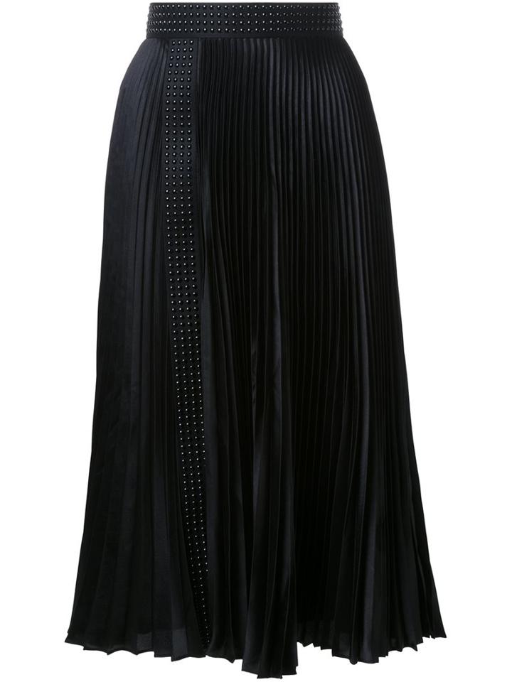 Christopher Kane Pleated Midi Skirt, Women's, Size: 46, Black, Polyester