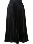 Christopher Kane Pleated Midi Skirt, Women's, Size: 46, Black, Polyester
