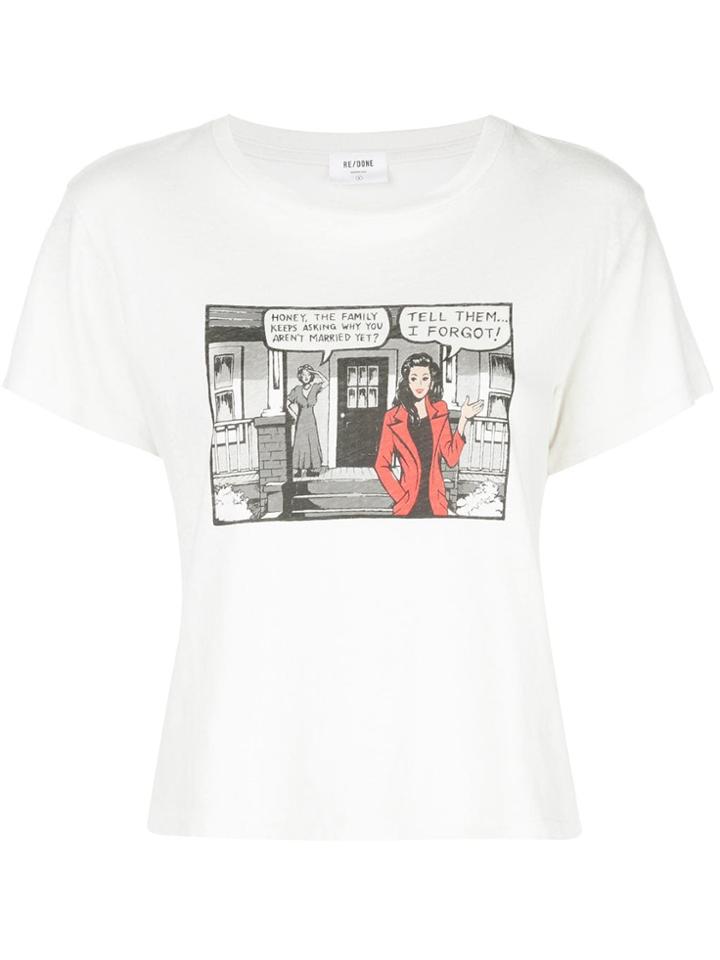 Re/done Comic Strip T-shirt - White