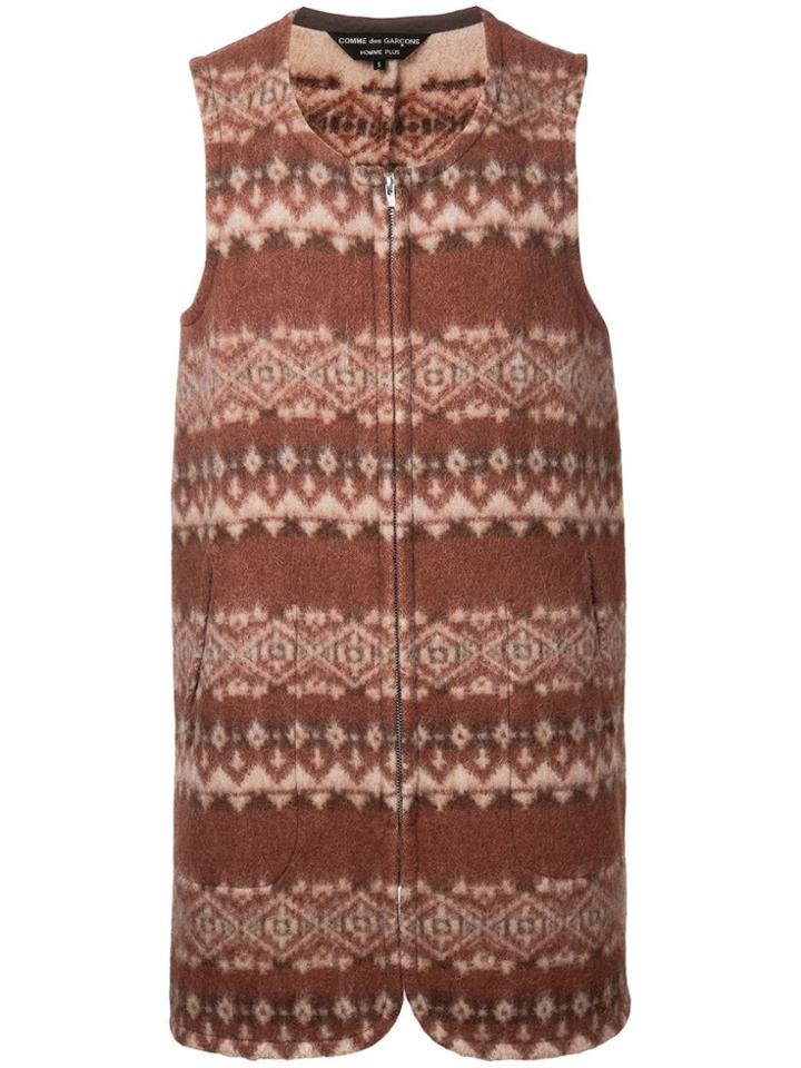 Comme Des Garçons Pre-owned Blanket Gilet - Brown