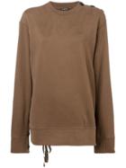 Ann Demeulemeester Oversized Sweatshirt - Brown