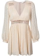 Zimmermann - Lattice Work Boho Playsuit - Women - Silk/polyester - 3, Nude/neutrals, Silk/polyester