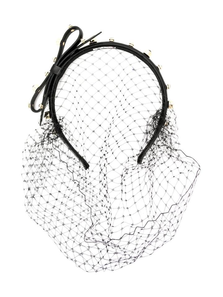 Red Valentino Embellished Net Headband - Black