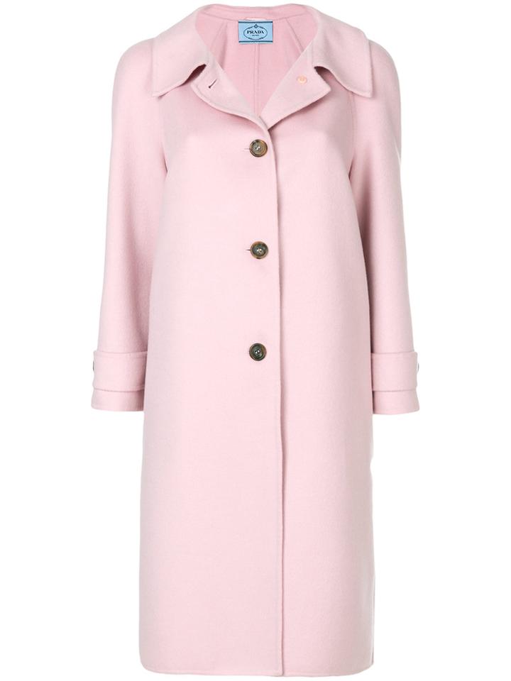 Prada Single-breasted Coat - Pink & Purple
