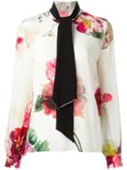 Lanvin Neck Tie Floral Blouse, Women's, Size: 38, Silk