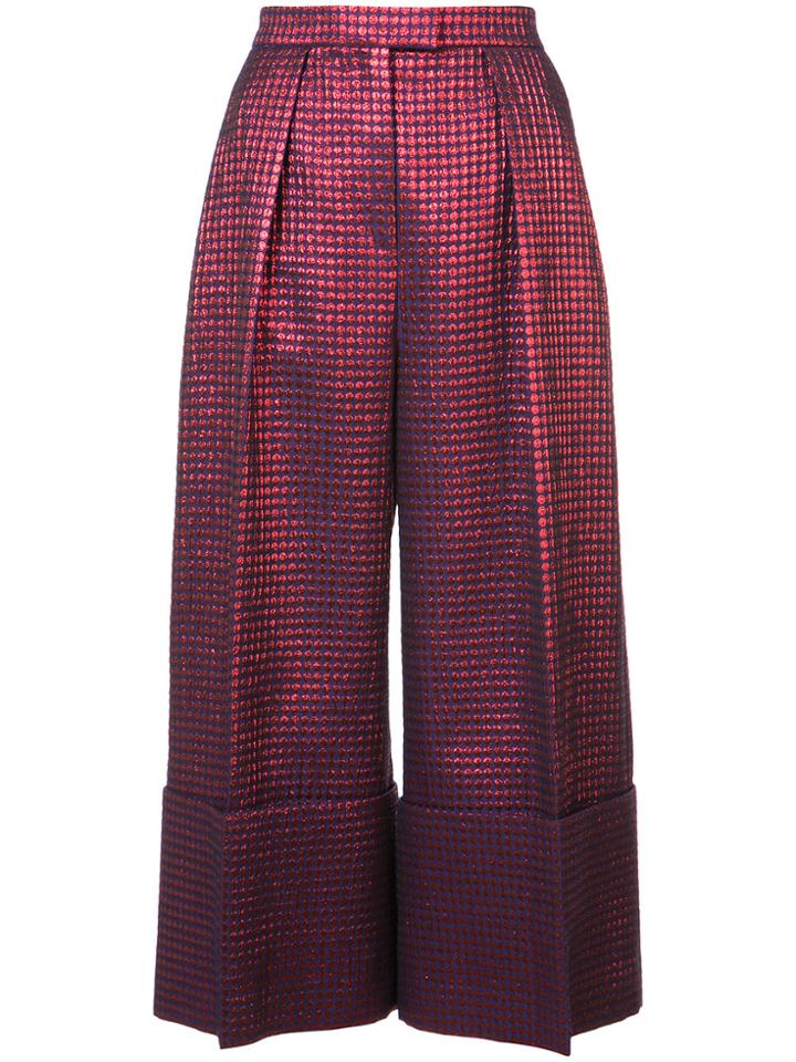 Delpozo Metallic Printed Culottes - Red