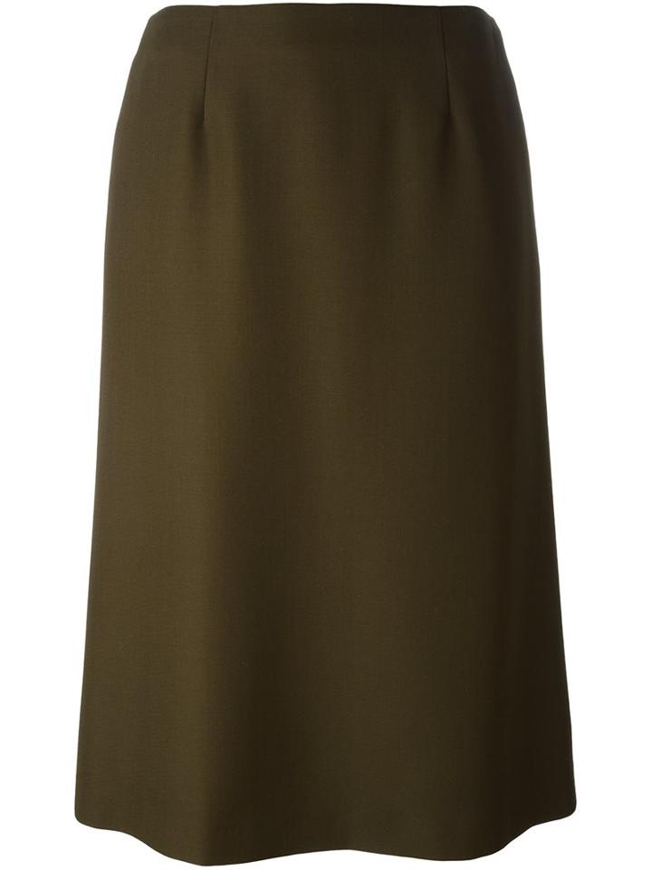 Maison Margiela Classic A-line Skirt, Women's, Size: 42, Green, Viscose/wool
