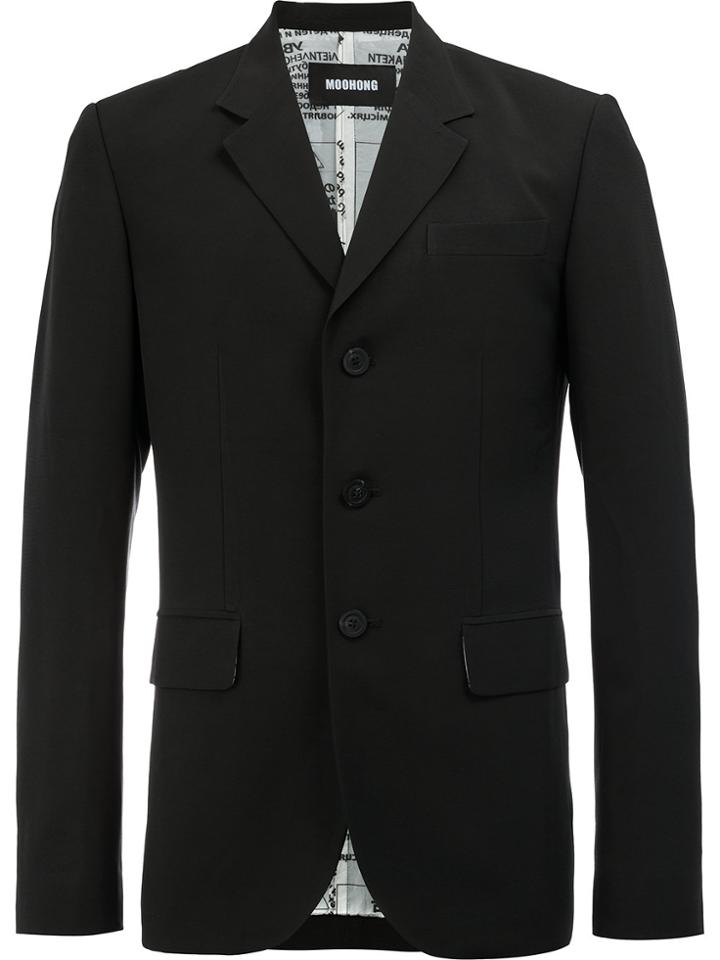 Moohong Button Front Blazer - Black