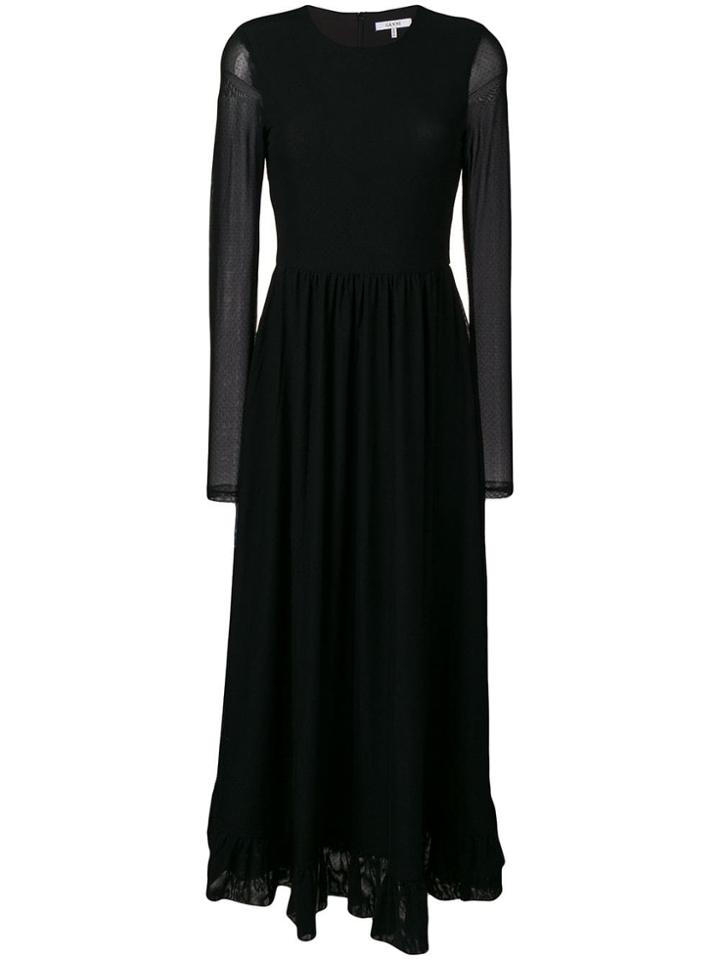 Ganni Polka Dot Long Dress - Black
