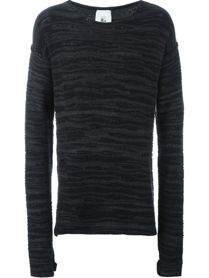 Lost & Found Rooms Crew Neck Jumper, Men's, Size: Medium, Grey, Cotton/acrylic/merino