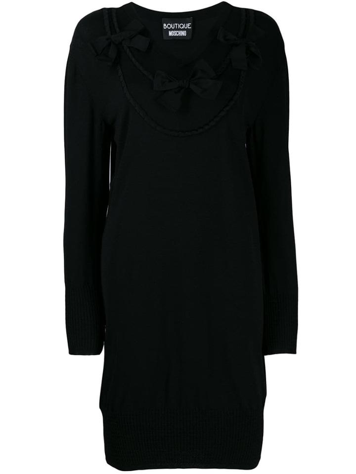Boutique Moschino Bow-tie Midi Dress - Black