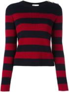 Red Valentino Striped Jumper, Women's, Size: Small, Blue, Virgin Wool