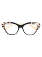 Miu Miu Eyewear Cat Eye Glasses, Grey, Acetate/metal (other)/suede