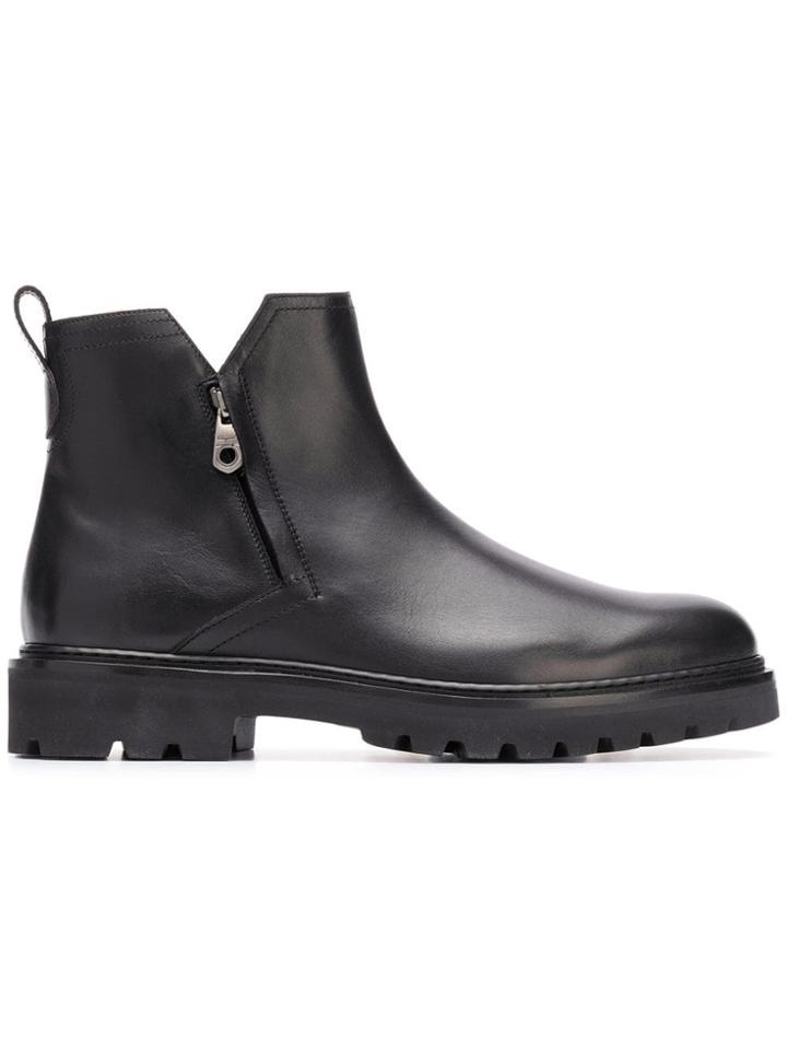 Salvatore Ferragamo Double Zip Boots - Black