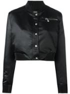 Versus Cropped Bomber Jacket, Women's, Size: 40, Black, Polyester/viscose/spandex/elastane