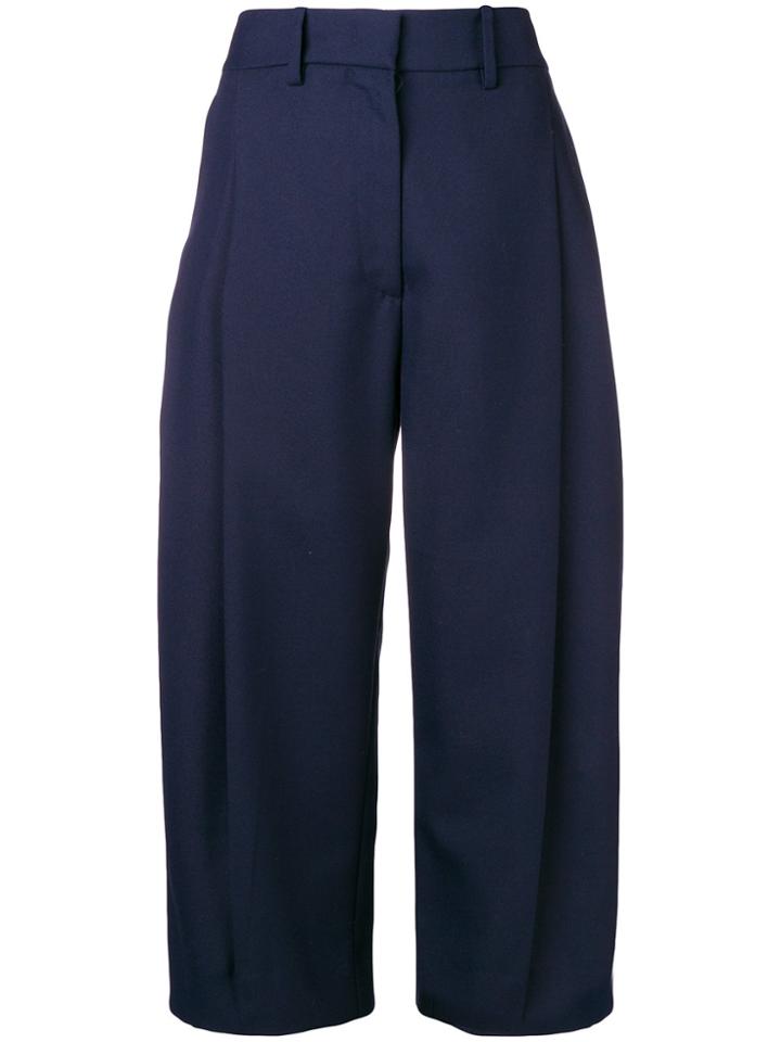 Erika Cavallini Wide-leg Cropped Trousers - Blue