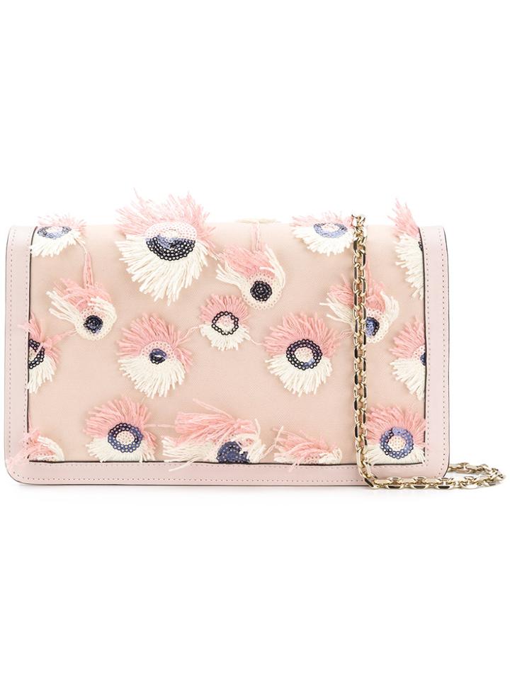 Casadei Peacock Clutch Bag - Pink & Purple