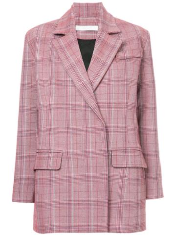 Tiko Paksa Casual Checked Blazer - Pink & Purple