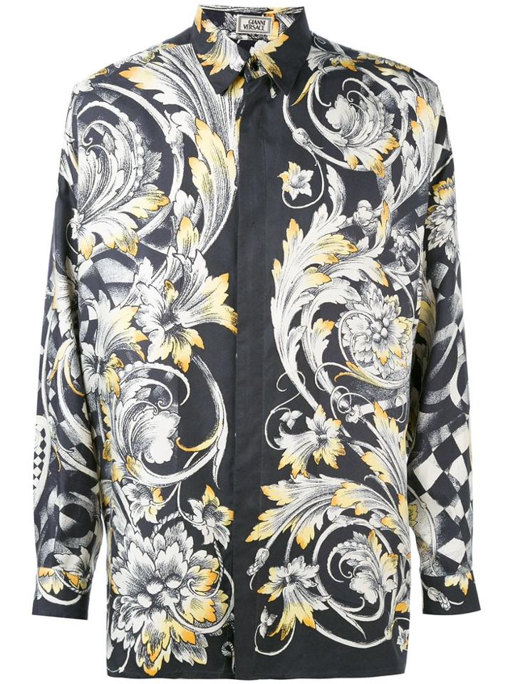 Versace Pre-owned Baroque Print Shirt - Black