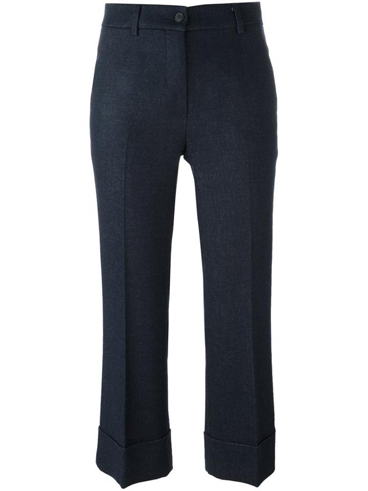 L'autre Chose Cropped Trousers, Women's, Size: 44, Blue, Cupro/viscose/wool/virgin Wool