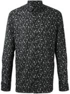 Lanvin Footstep Print Shirt, Men's, Size: 40, Black, Cotton