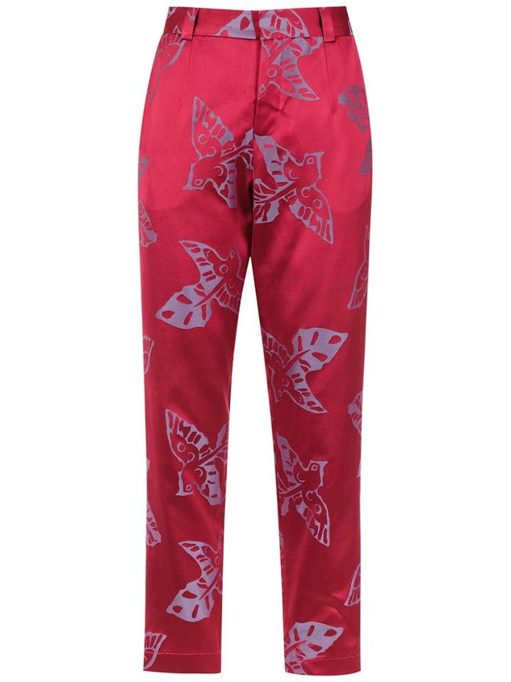 Martha Medeiros Jacquard Trousers - Pink & Purple