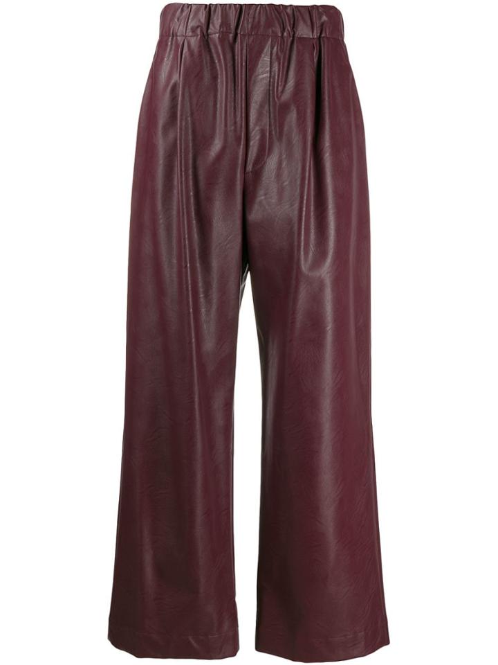 Jejia Elasticated Wide Leg Trousers - Red