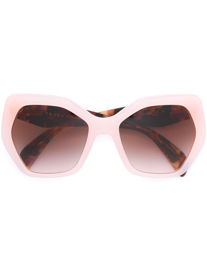 Prada Eyewear - Hexagonal Frame Sunglasses - Women - Acetate - One Size, Pink/purple, Acetate