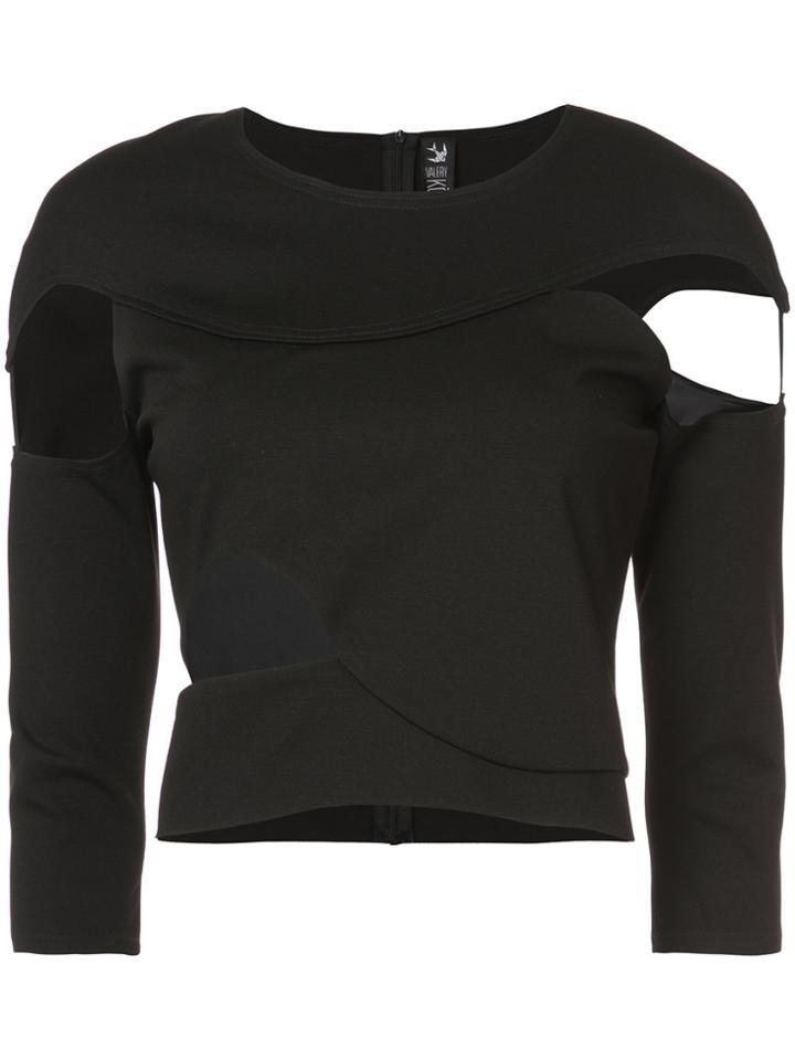 Valery Kovalska Cut-detail Fitted Top - Black