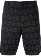 Ps Paul Smith Palm Tree Print Shorts, Men's, Size: 34, Black, Cotton/spandex/elastane