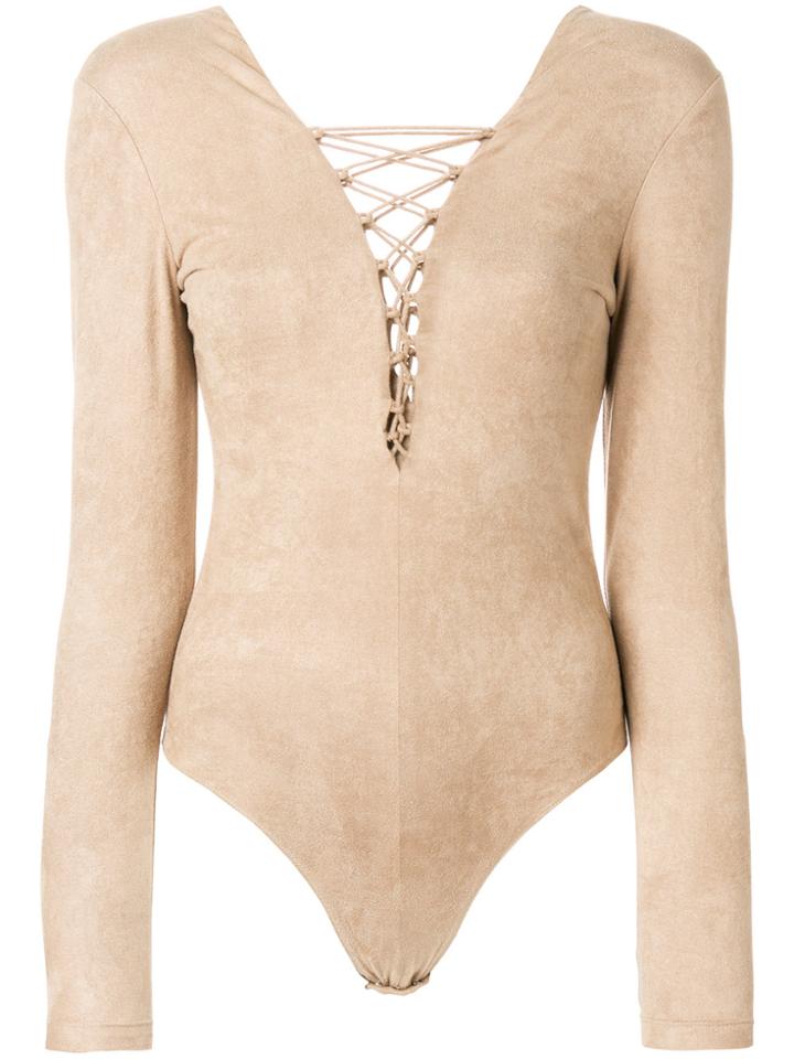 T By Alexander Wang Corset-style Bodysuit - Nude & Neutrals