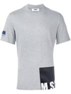 Msgm Logo Print T-shirt, Men's, Size: Small, Grey, Cotton