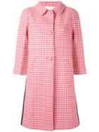 Prada Three-quarters Sleeve Midi Coat, Women's, Size: 38, Pink/purple, Silk/viscose/wool/virgin Wool