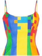 Halpern Pixel Print Bustier - Multicoloured